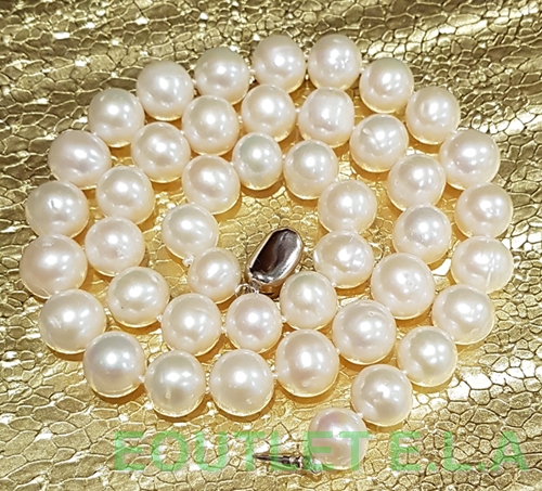 GENUINE 11-12mm FRESHWATER PEARL NECKLACE 50cm+FREE STUDS